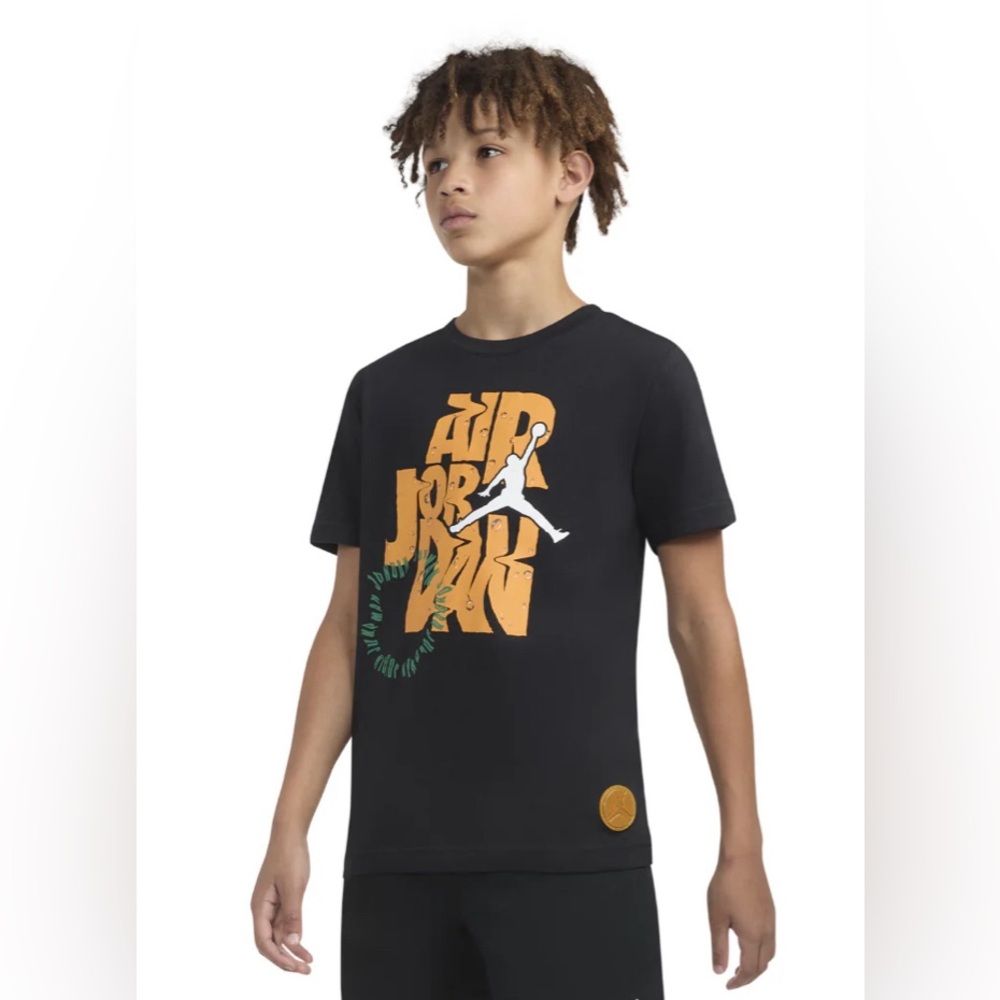 Jordan Fuel Up Cool Down Black Tee for Big Kids